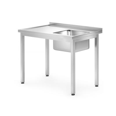 Dřezový stůl – přišroubovaný, hloubka 700 mm, HENDI, Profi Line, 1000x700x(H)850mm | 812884